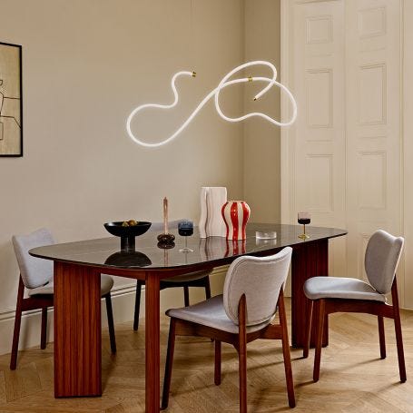Squiggle LED Pendant White/Gold