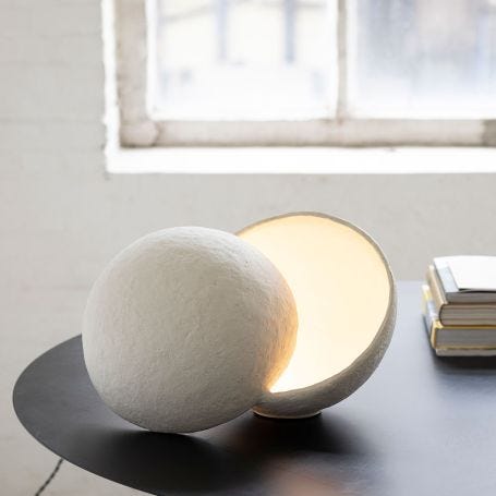 Earth Table Lamp White Round