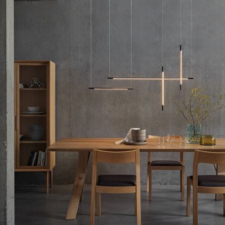 Saber LED Long Chandelier Black