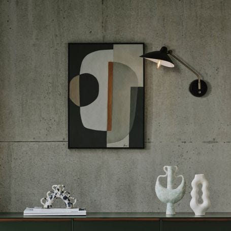 Milton Swing Arm Wall Light Black