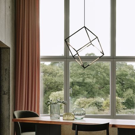 Saber LED Cube Pendant Light Black