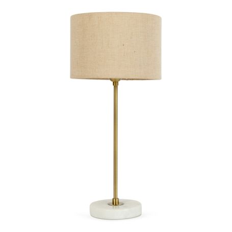 Simple Table Lamp White Marble Base With Shade