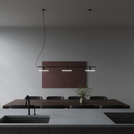 Beem Linear 3 Bulb Chandelier Black Smile 04