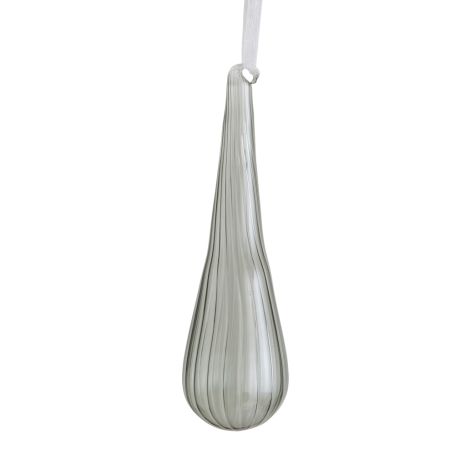 Smoke Glass Fluted Drop Decoration