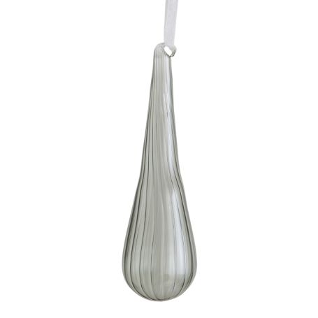 Smoke Glass Ridged Drop Decoration