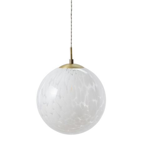 Speckled Glass Pendant Light White