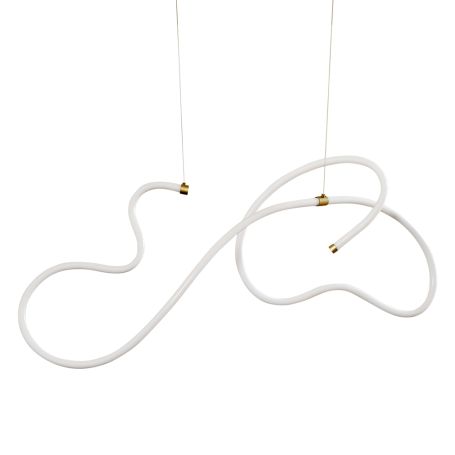 Squiggle LED Pendant White/Gold