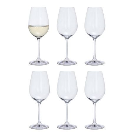 Six White Wine Glasses Set of 6