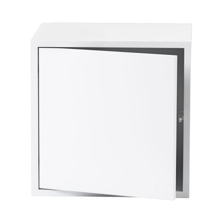 Stacked Storage System Module in White Medium with Door