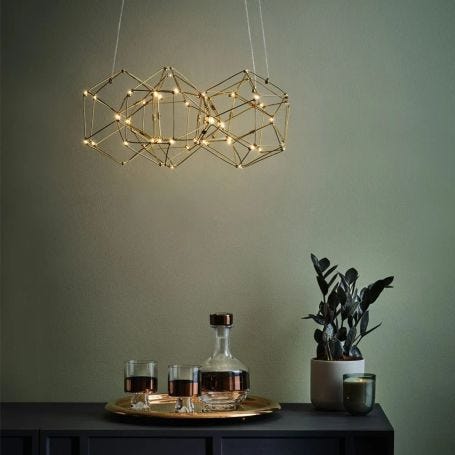 Supernova LED Oval Pendant Light Brass