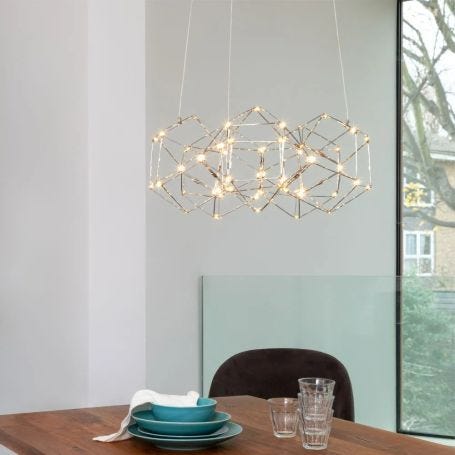 Supernova LED Oval Pendant Light Steel
