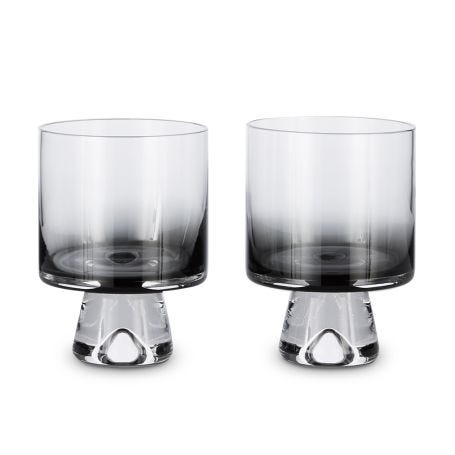 Tank Low Ball Glasses Set of 2 Black