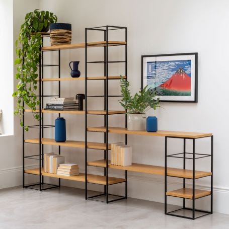 Tower Shelving Set Of 5 Shelves Oak