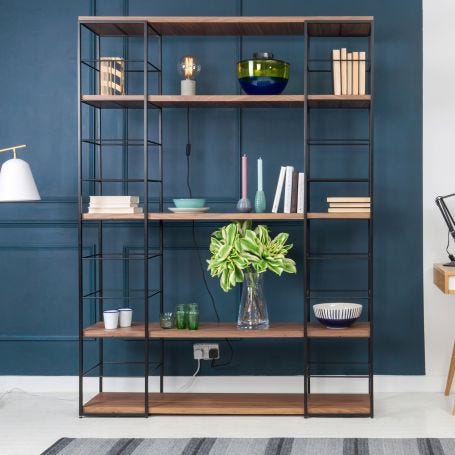 Tower Black Shelving Tall Starter Pack Walnut