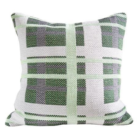 Tradition Recycled Check Cushion Green 50 x 50cm