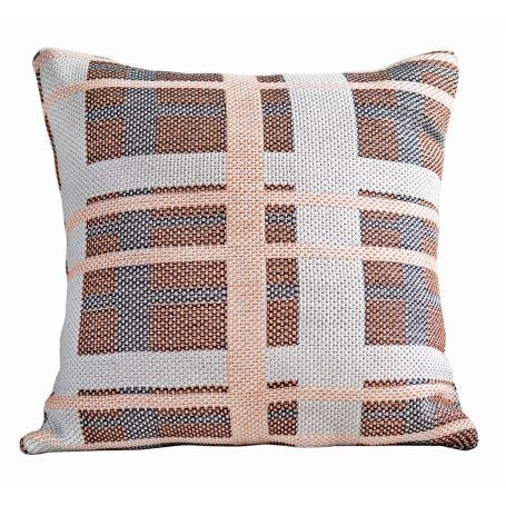 Tradition Recycled Check Cushion Orange 50 x 50cm