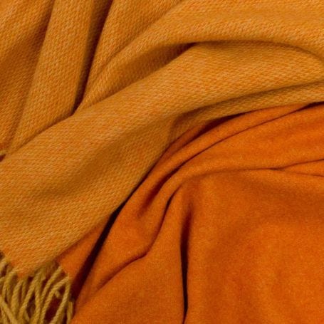 Two Tone Merino Throw Orange 150 x 180cm