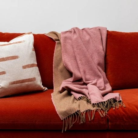 Two Tone Merino Throw Rose 150 x 180cm