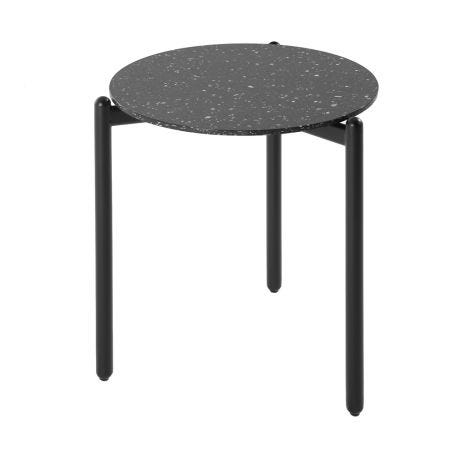 Undique side Table Black Terrazzo Top Black Base