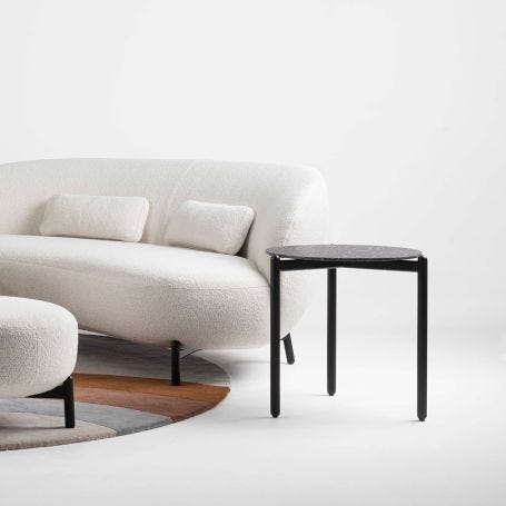 Undique side Table Black Terrazzo Top Black Base
