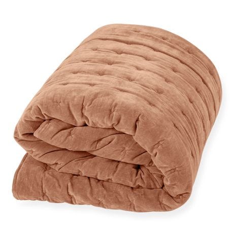 Velvet Quilt Dusky Pink