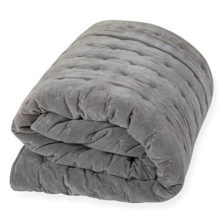 Velvet Quilt Grey