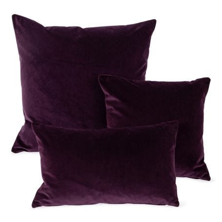 Velvet Cushion Aubergine