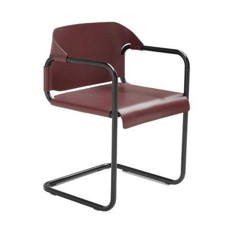 Vienna Armchair Black Frame Seat and Back Cuoio 15