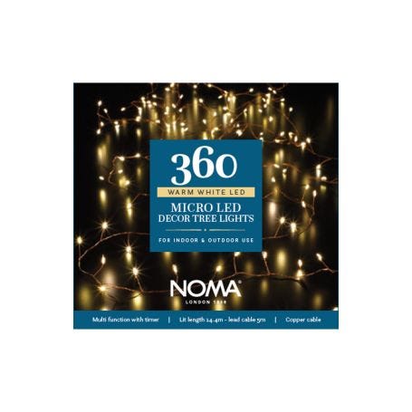 Warm White 360 LED Indoor or Outdoor Micro String Lights Copper Cable