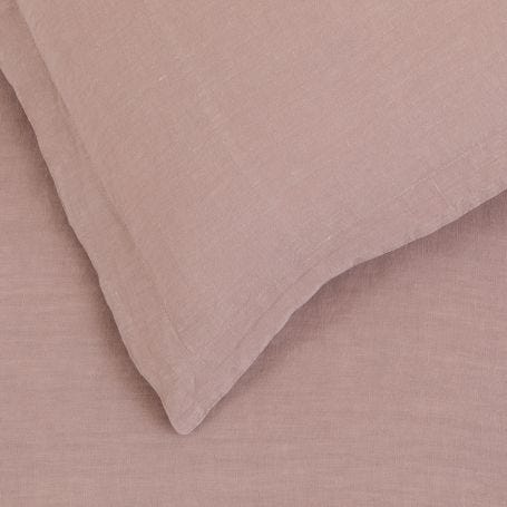 Washed Linen Dusky Pink Fitted Sheet Super King