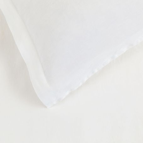 Washed Linen White Fitted Sheet Double