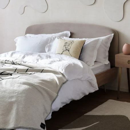 Washed Linen White Bed Linen