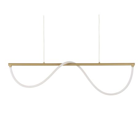 Wave LED Long Pendant Light Satin Gold