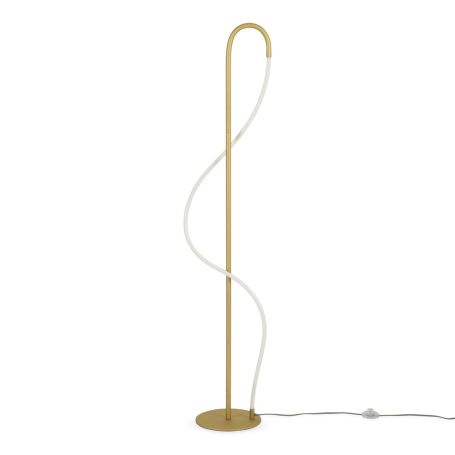 Wave LED Floor Lamp Satin Gold