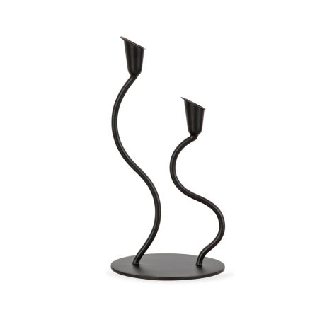 Double Hand Forged Wavey Candlestick