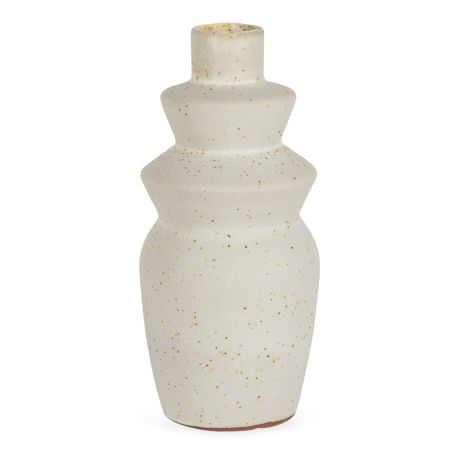 Terracotta Geo Vase White
