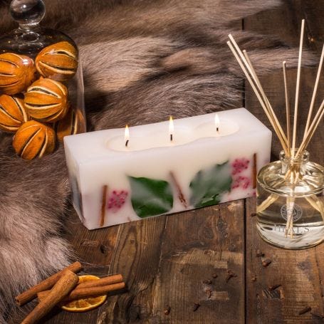 Winter Spice Brick Candle with Botanicals