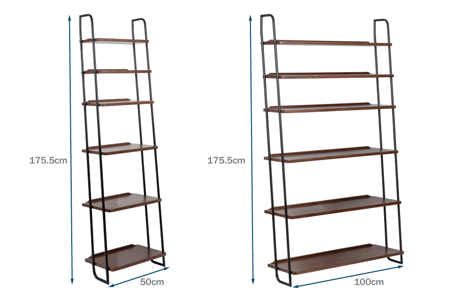 Brunel Lean To Shelves Dark Wood