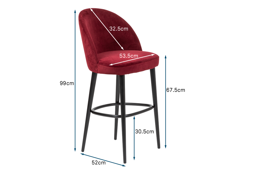 Austen Bar Stool Plush Velvet