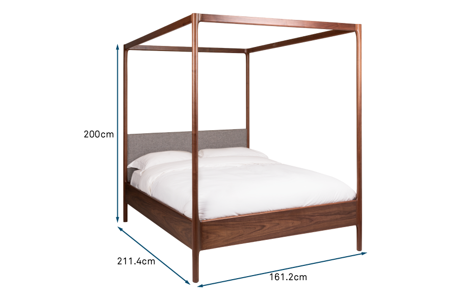 Marlow 4-Poster King-Size Bed Walnut