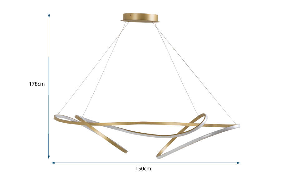 Ribbon LED Ceiling Pendant XL Satin Gold