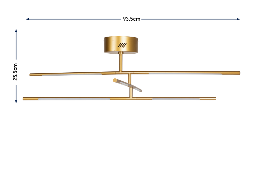 Saber LED Flush Chandelier Gold