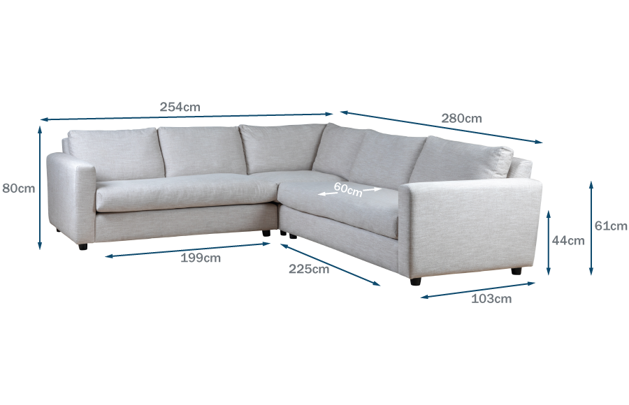 Nimbus Large Corner Sofa Technical Drawing