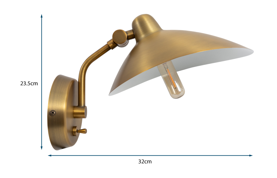 Milton Wall Light Brass Milton Wall Light Brass