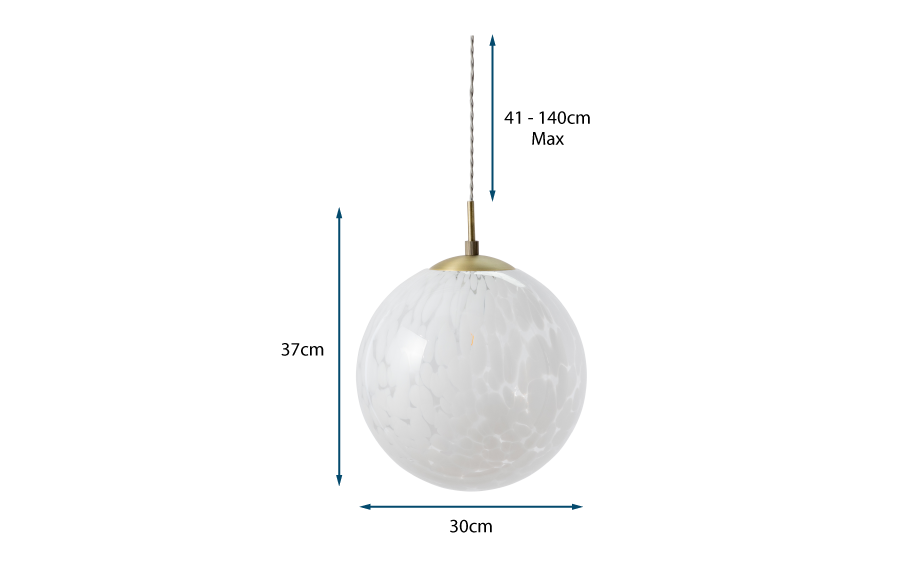 Speckled Glass Pendant Light White