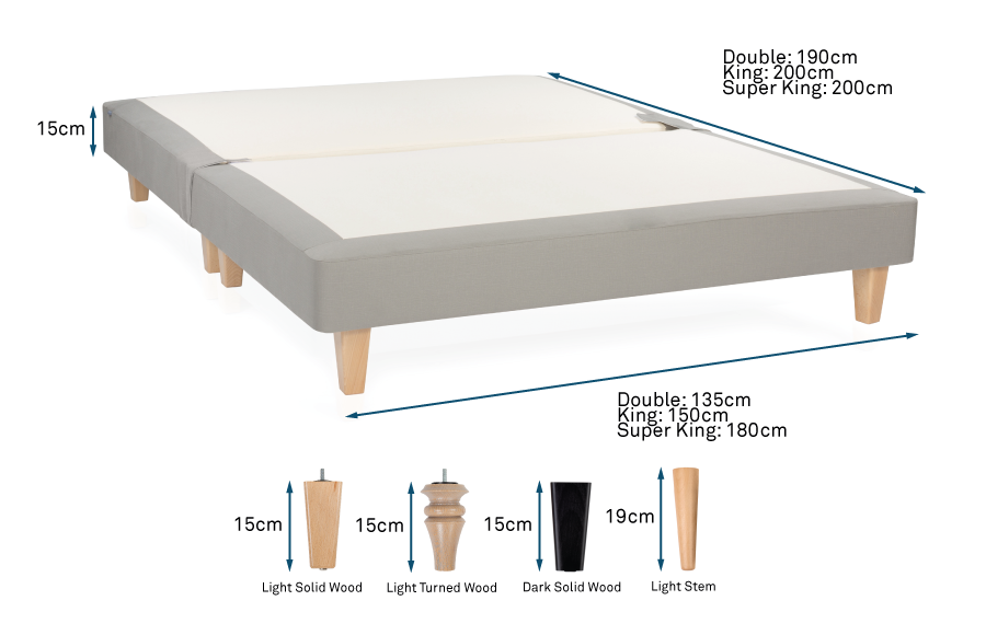 Shallow Divan Technical Drawing
