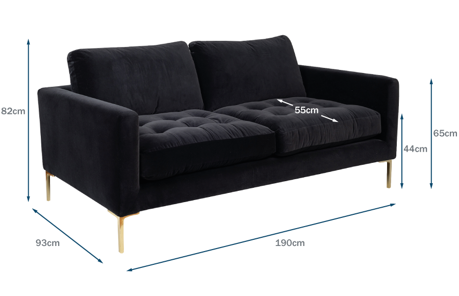 Eton 3 Seater Sofa Technical