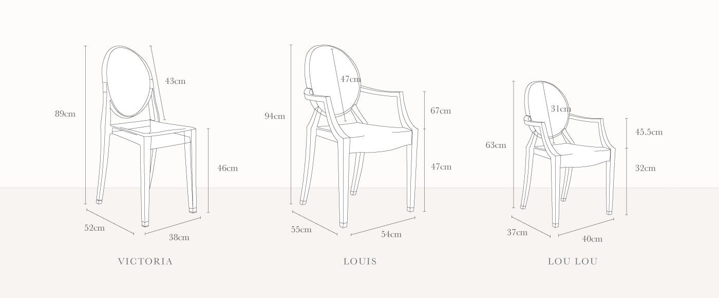 louis ghost armchairs  minimum of 2 only