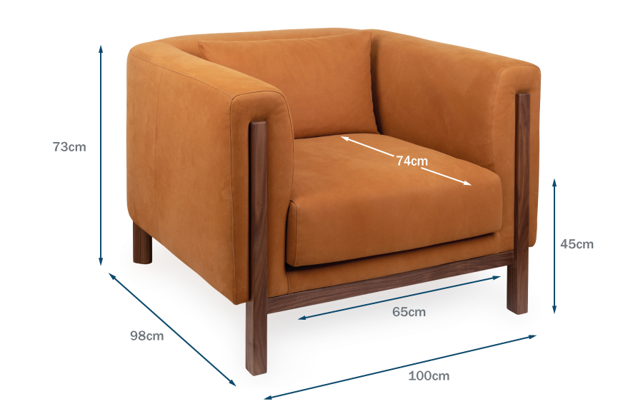 Massimo Armchair Technical Drawing