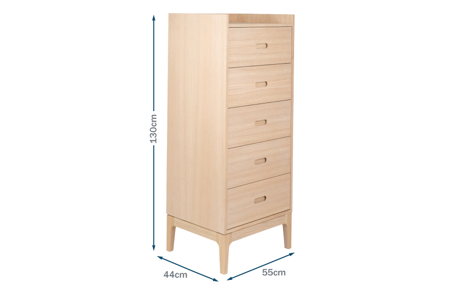 Morten Tall Five Drawer Unit Technical